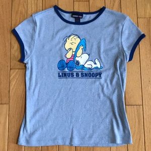 Snoopy & Linus Blue Ringer Tee